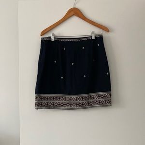 Madewell Mini Skirt w/ Embroidery Pattern